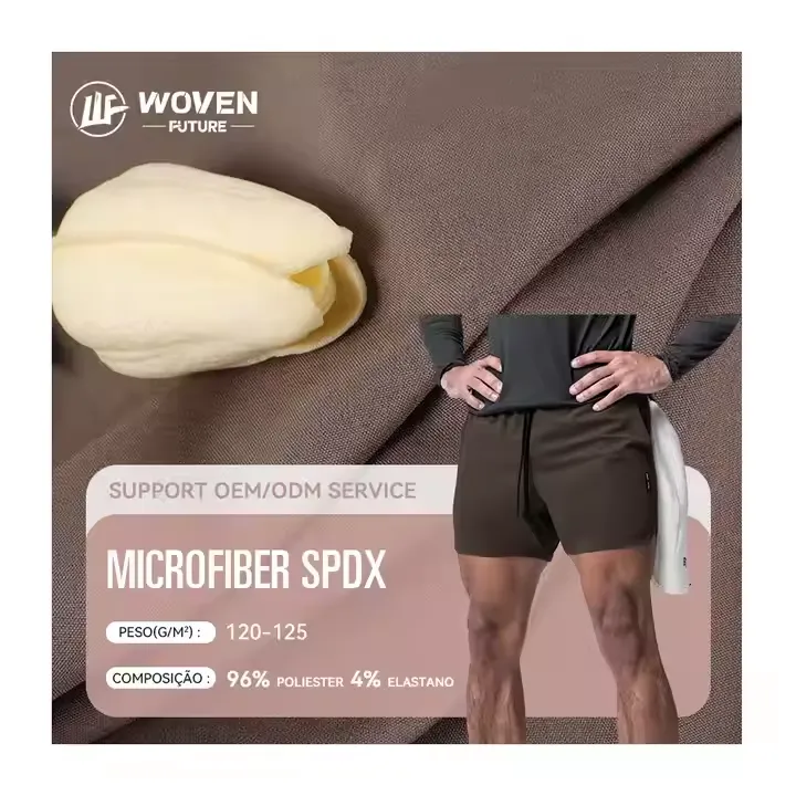Shaoxing WovenFuture custom sports telas licra masculinos elastic mecanico tecido liso polyester microfibra spandex fabric