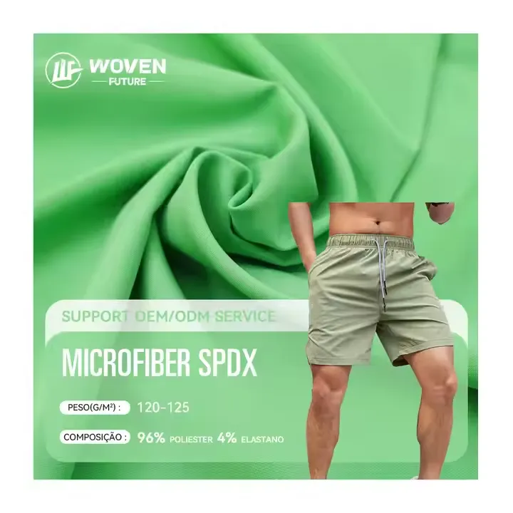 Shaoxing WovenFuture 120gsm Telas Al Por Mayor 4 Way Stretch Tracksuits Licra Microfiber Spandex Polyester Sports Wear Fabric