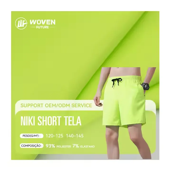 niki shorts tela 140gsm woven four-sided stretch fabric tela secado rapido waterproof polyester microfiber jurly novak fabric