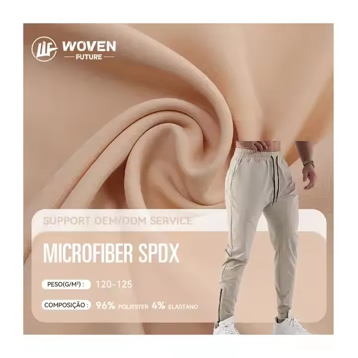 Shaoxing WovenFuture four-sided licra trendy textile per roll tecido polyester microfibra spandex fabrics for gym wear