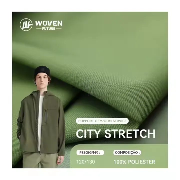 Shaoxing Woven Future tela tecidos para 150d cheapest waterproof 100% polyester jacket outdoor city stretch microfibra fabric