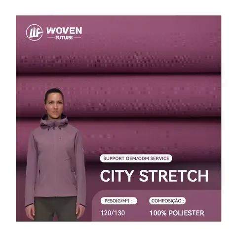 Shaoxing WovenFuture stretch rollo de tela de 100% polyester bonding tpu sports elastic microfibra fabrics for women clothing