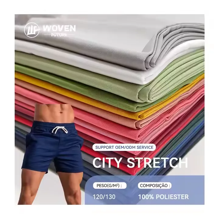 Shaoxing Woven Future outdoor 150d cheap telas textiles 100%ployester tejido mechanical stretch microfiber fabric