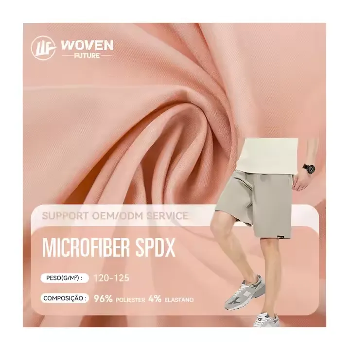 Shaoxing WovenFuture premium elastic apparel tecidos para vestidos tecido percal custom 4 way stretch microfiber spandex fabric