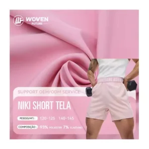 Shaoxing wovenfuture premium sport 100d 4way stretch tela muselina poliester short tejido licra microfiber fabric