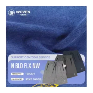 Shaoxing wovenfuture Brazilian 100d 90%T 10%SP Woven dyeable 4 way stretch polyester melange cationic spandex fabric