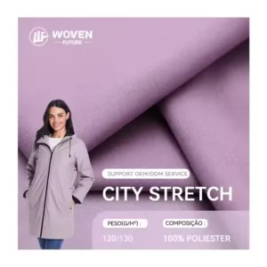 Shaoxing Woven Future tejido fucado 150d mechanical 100% polyester sportswear microfiber city stretch fabric with tpu