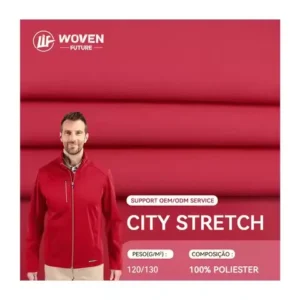 Shaoxing WovenFuture 150d ropa tejido clothing sports 100% polyester coated mechanical stretch microfiber fabric with tpu