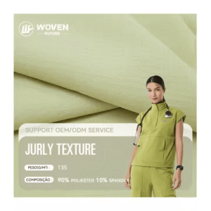 Woven 90% poliester 10% spandex Waterproof Licras Tela Elastic Clothing Ripstop Four Way Stretch Scrubs Jurly Texture Fabric