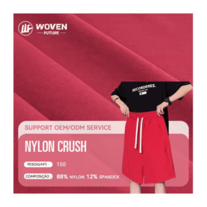 Shaoxing Wovenfuture 88%N 12%SP waterproof four way stretch sportwear 70d nylon crush fabric for casual pants