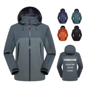 Outdoor Customized Logo Unisex Hard Shell Rainproof Climbing Hiking Sportswear Breathable Windbreaker Jacket