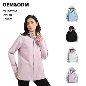High Quality Outdoor Unisex Couple Outdoor Zip up Sports Hiking Jacket Hooded Windproof Windbreaker Jacket for Women