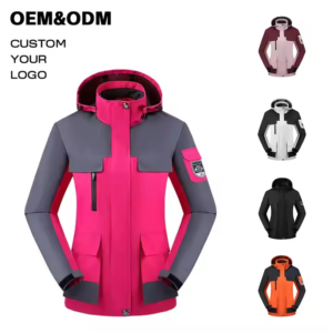 Outdoor Leisure Sports Couples Jacket Hooded Mountaineering Waterproof Rainproof Clothing Softshell Windbreaker Jacket for Women