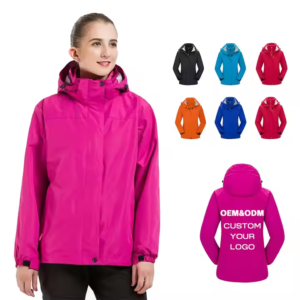 Custom Outdoor 3-in-1 Detachable Waterproof Windproof Jacket Keep Warm Ski Jacket Fleece Liner Winter Hard Shell Coat for Men